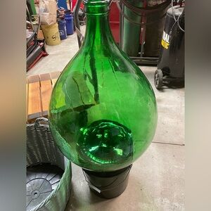 Vintage Italian Green Glass Demijohn by Villani